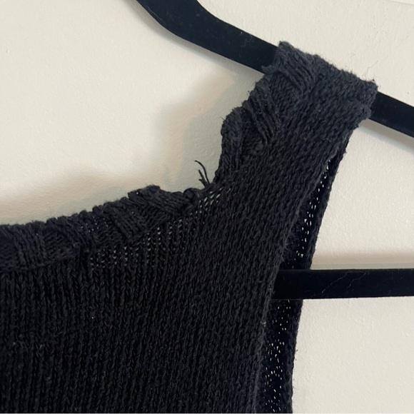 ALEKSANDR MANAMIS Distressed Ladder Knit Asymmetrical Tank Top - Picture 8 of 13